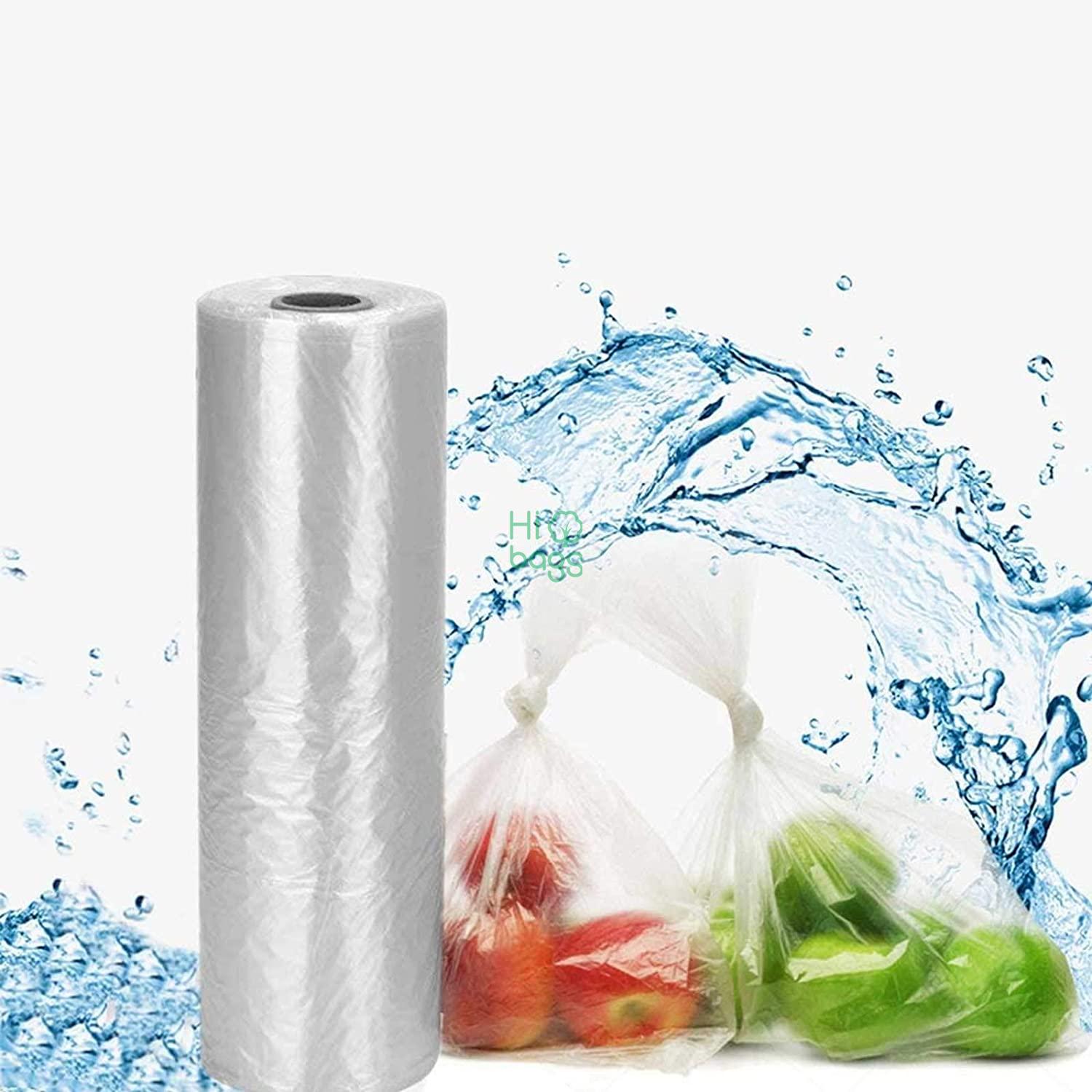 Plastic Unprinted Produce Bag on a Roll Bread and Grocery Clear Bag M